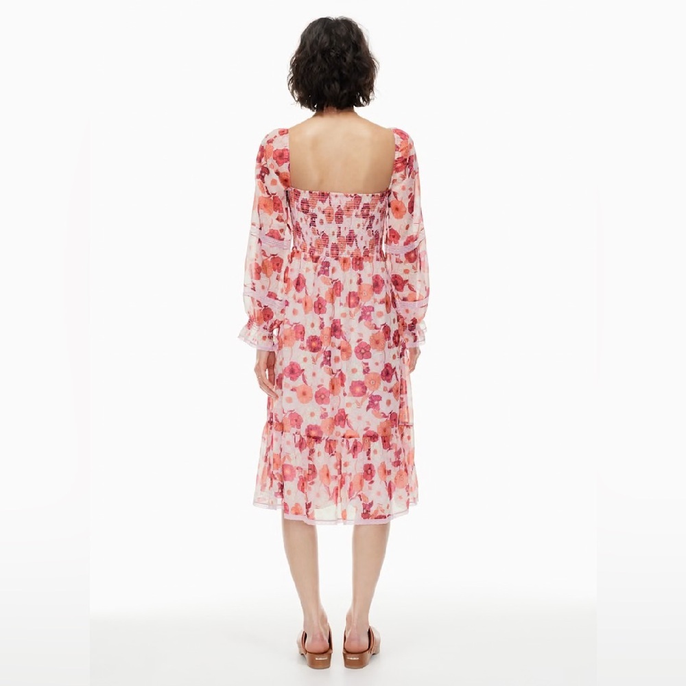 New Aritzia Wilfred Grace Smocked square-neck midi dress - Picture 12 of 13